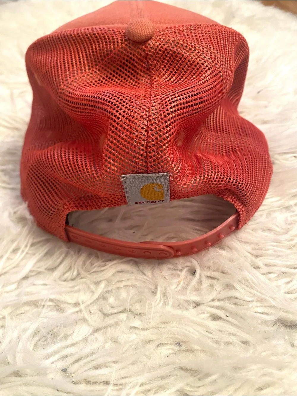 Carhartt Canvas Mesh-back Quality Patch Cap Force Sweatband Trucker Hat Orange
